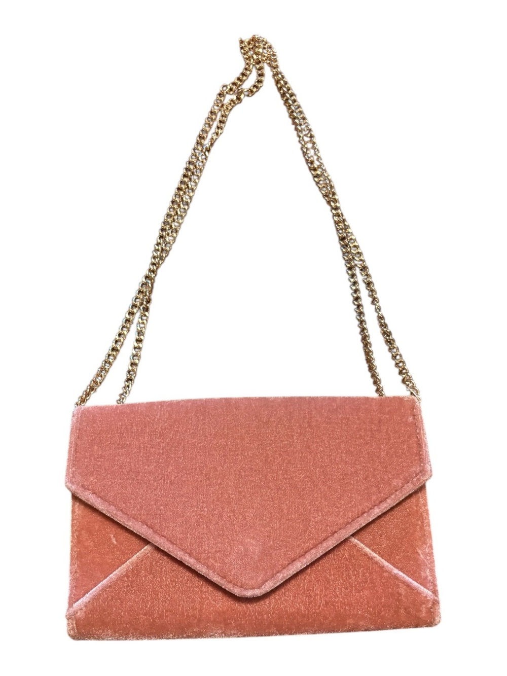 Barneys New York Pink Velvet Chain Clutch – Gold Hardware